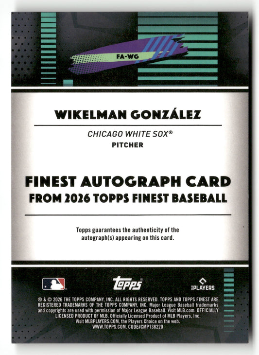 2026 Finest #FA-WG Wikelman González Finest Autographs