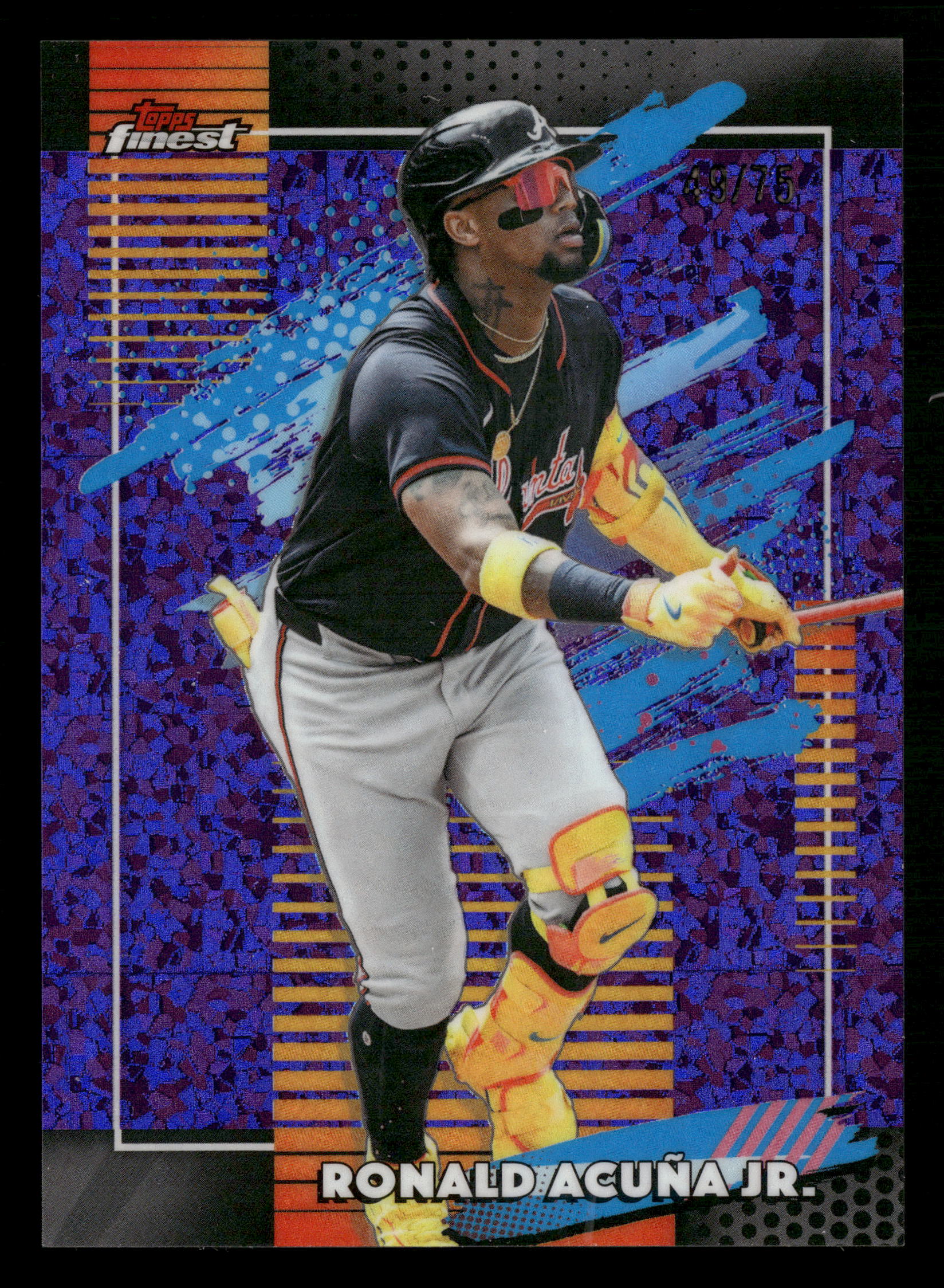 2026 Finest #187 Ronald Acuña Jr. Purple Mini-Diamond Refractors #/75