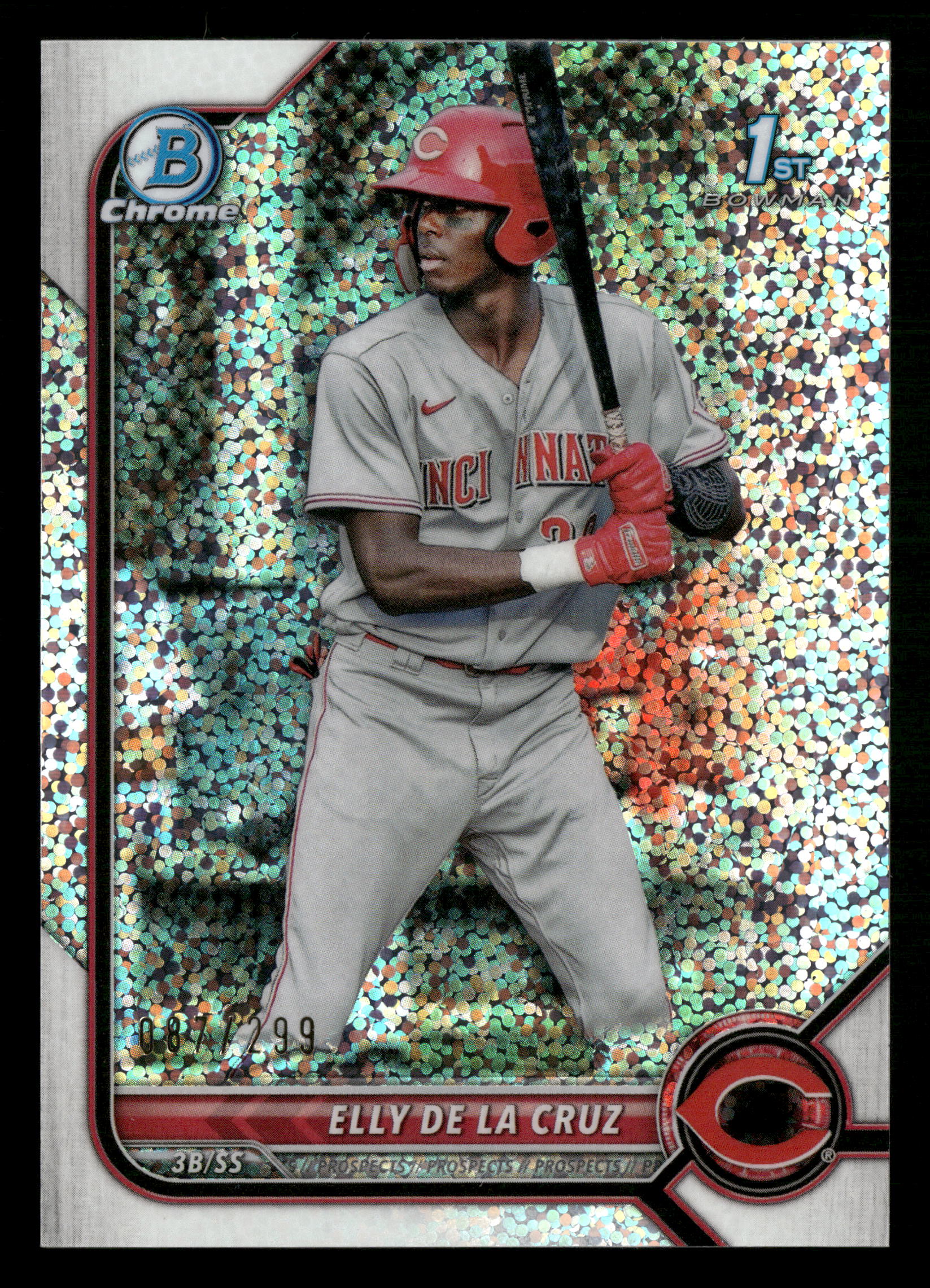 2022 Bowman #BCP-50 Elly De La Cruz Chrome Prospects Speckle Refractors #/299