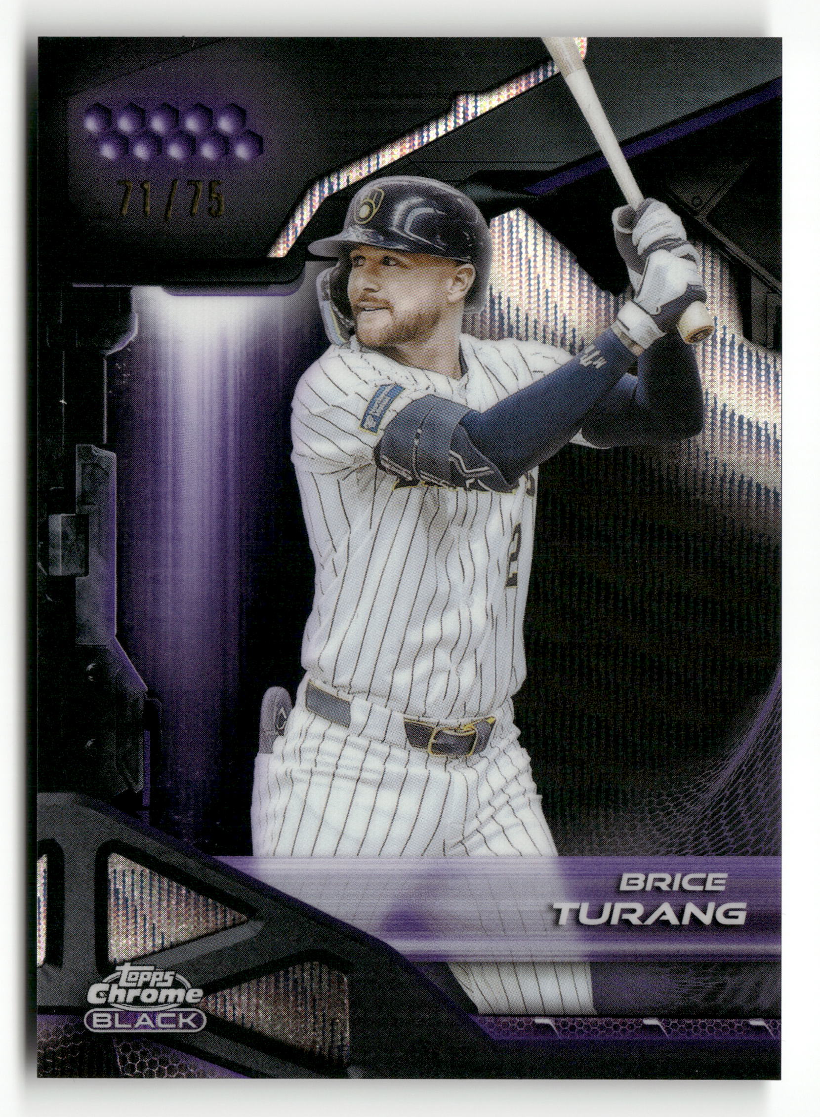 2026 Topps Chrome Black #168 Brice Turang Purple Refractors #/75