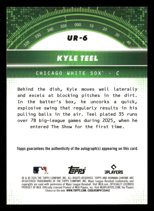 2026 Bowman #UR-6 Kyle Teel Under the Radar RC Auto #/150