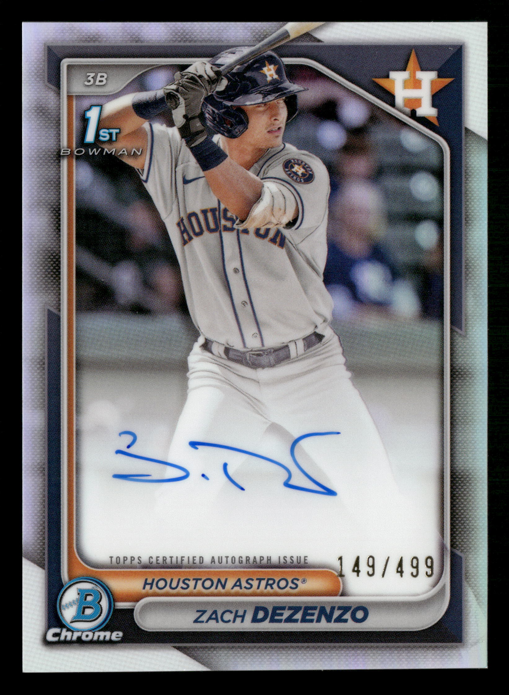 2024 Bowman Chrome #CPA-ZD Zach Dezenzo Prospect Autographs Refractors #/499