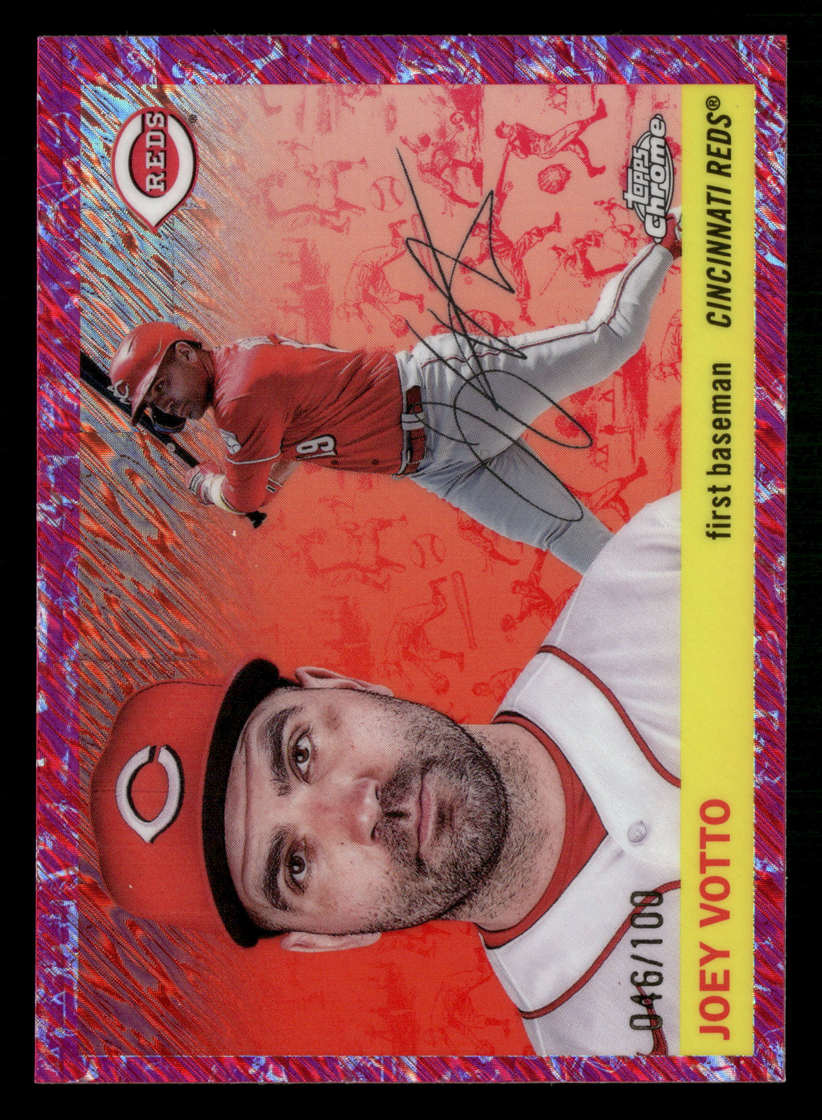 2025 Platinum #477 Joey Votto Platinum Toile Cream/Fuchsia Shimmer #/100
