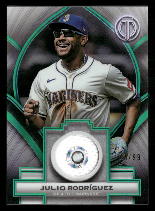 2026 Topps Tribute #SOA-JRO Julio Rodríguez Stamp Of Approval Relics Green #/99