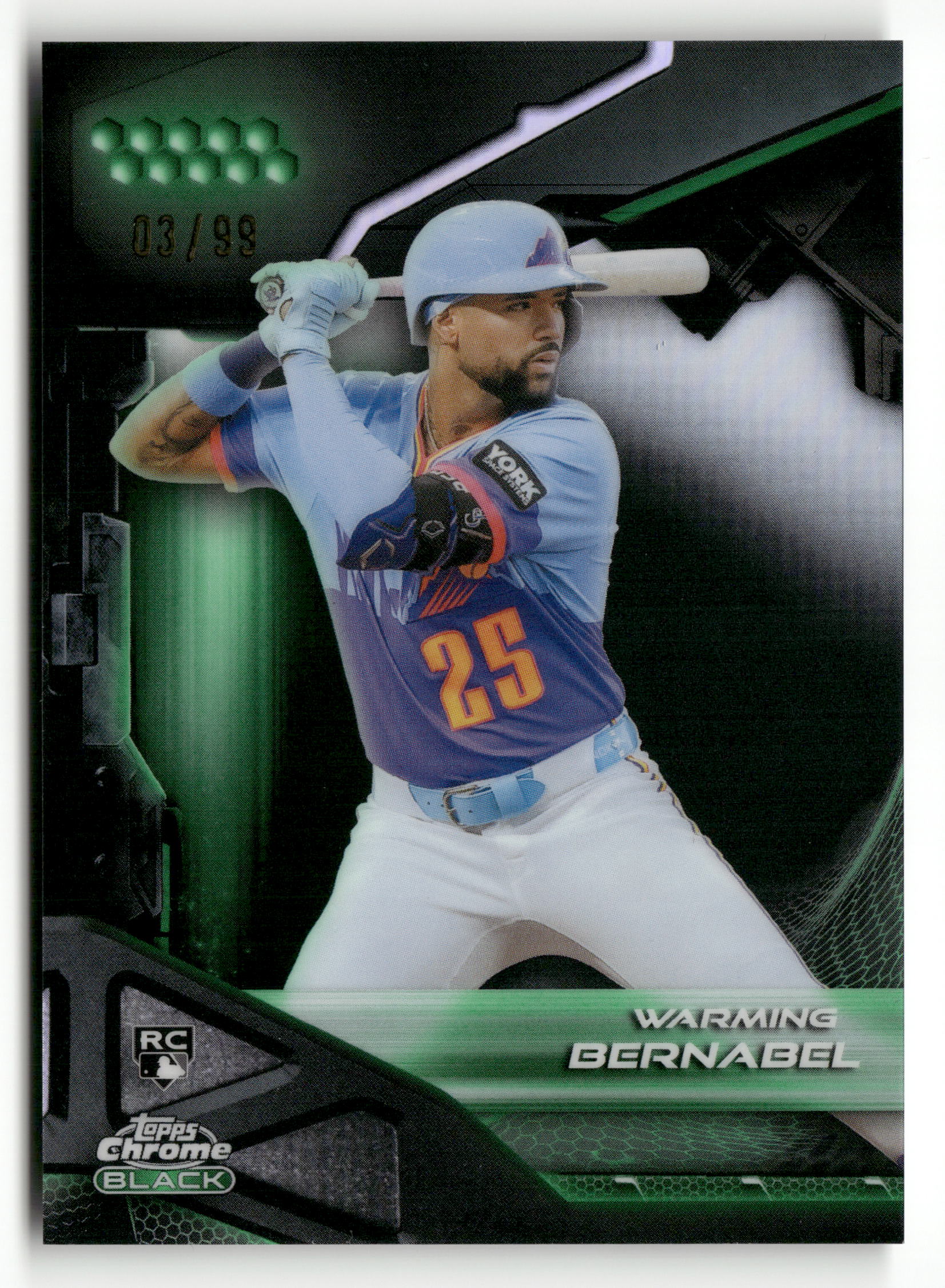 2026 Topps Chrome Black #72 Warming Bernabel Green Refractors #/99