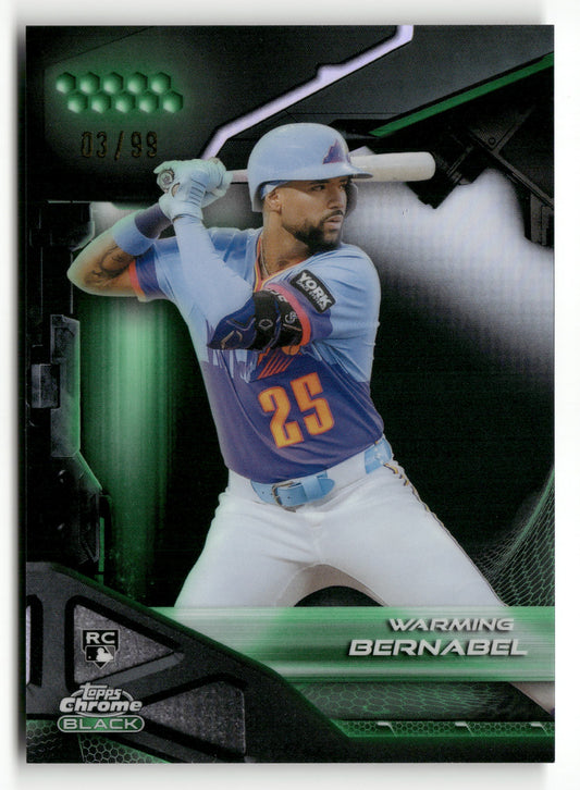 2026 Topps Chrome Black #72 Warming Bernabel Green Refractors #/99