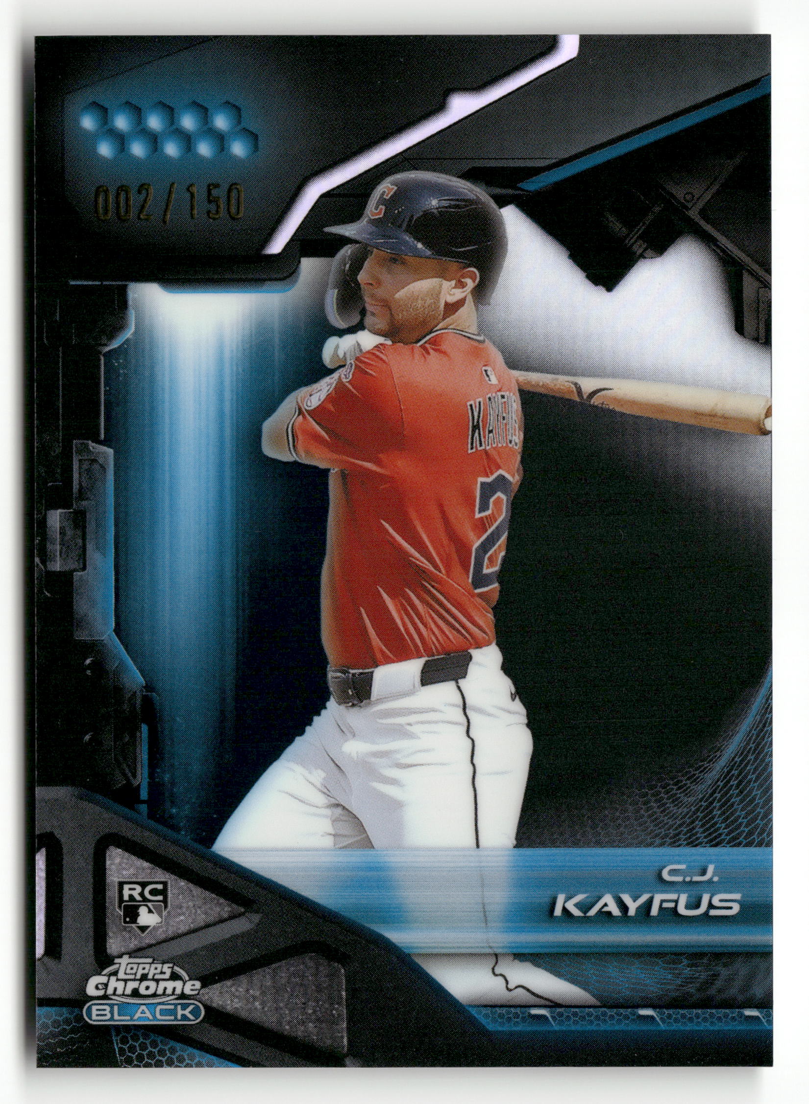 2026 Topps Chrome Black #44 C.J. Kayfus Blue Refractors #/150