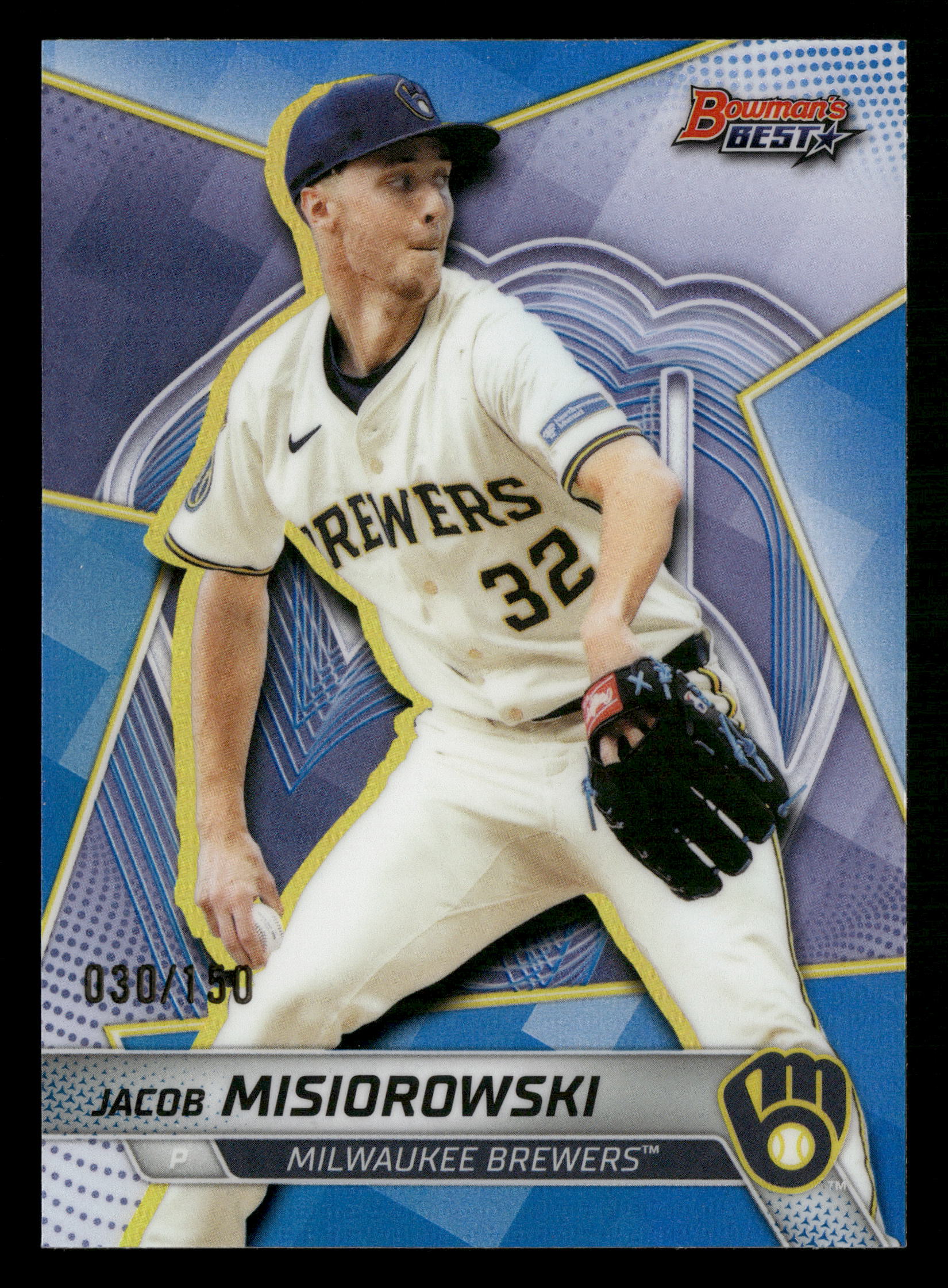 2025 Bowman's Best #TP-12 Jacob Misiorowski Blue Refractors #/150