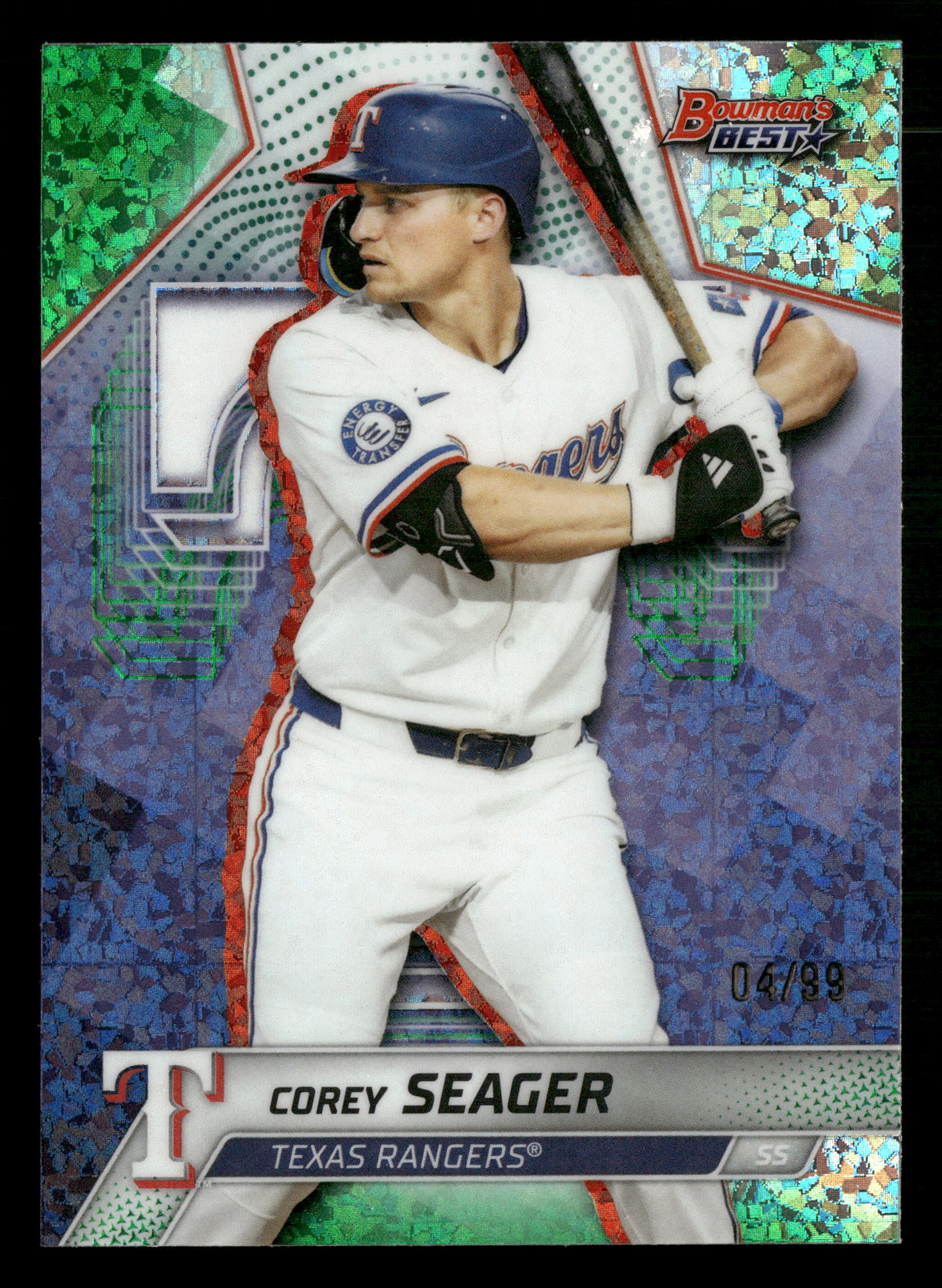 2025 Bowman's Best #1 Corey Seager Green Mini-Diamond Refractors #/99