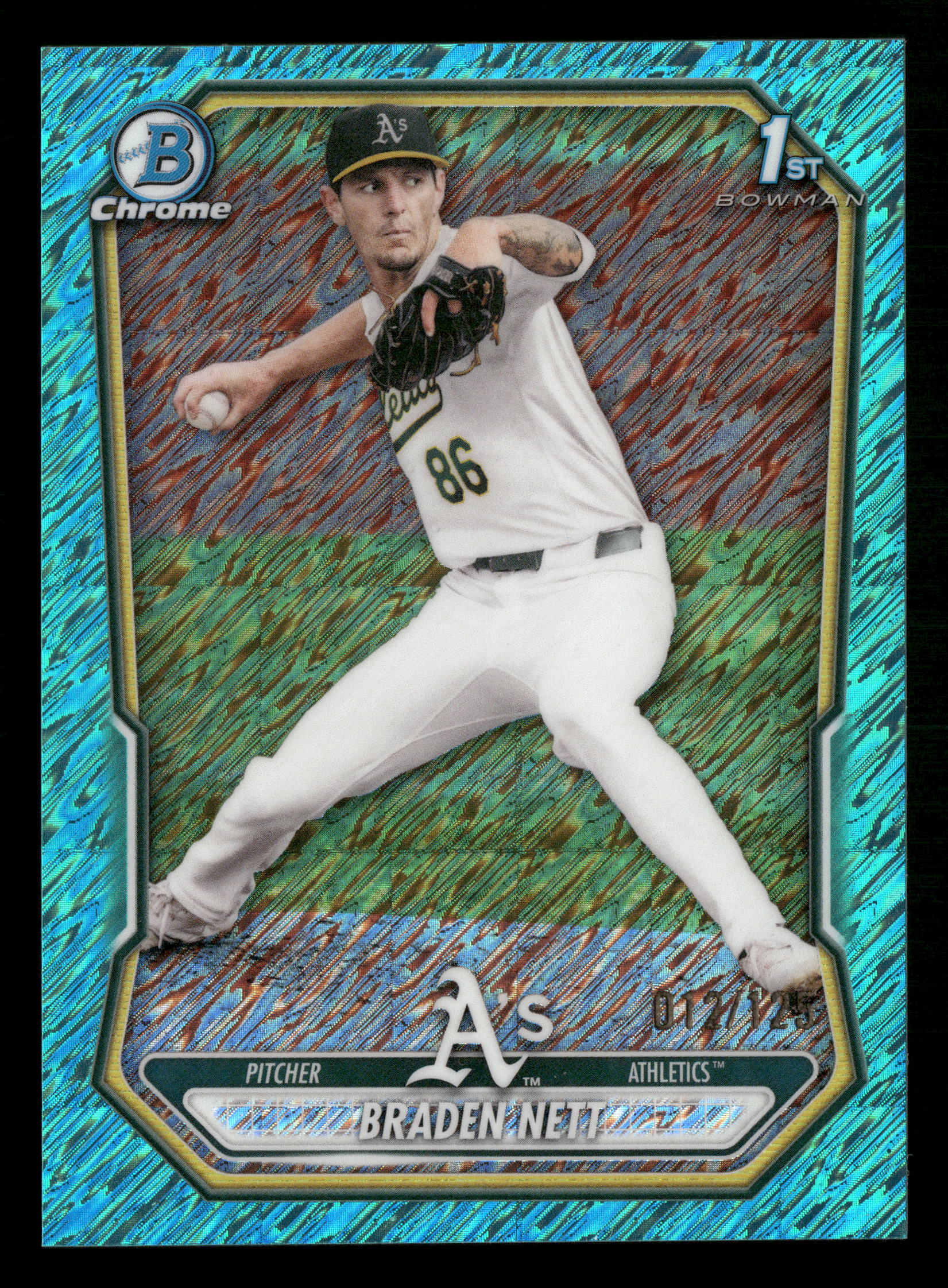 2026 Bowman #BCP-137 Braden Nett Chrome Prospects Aqua Shimmer Refractor #/125