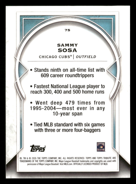 2026 Topps Tribute #75 Sammy Sosa Green #/99