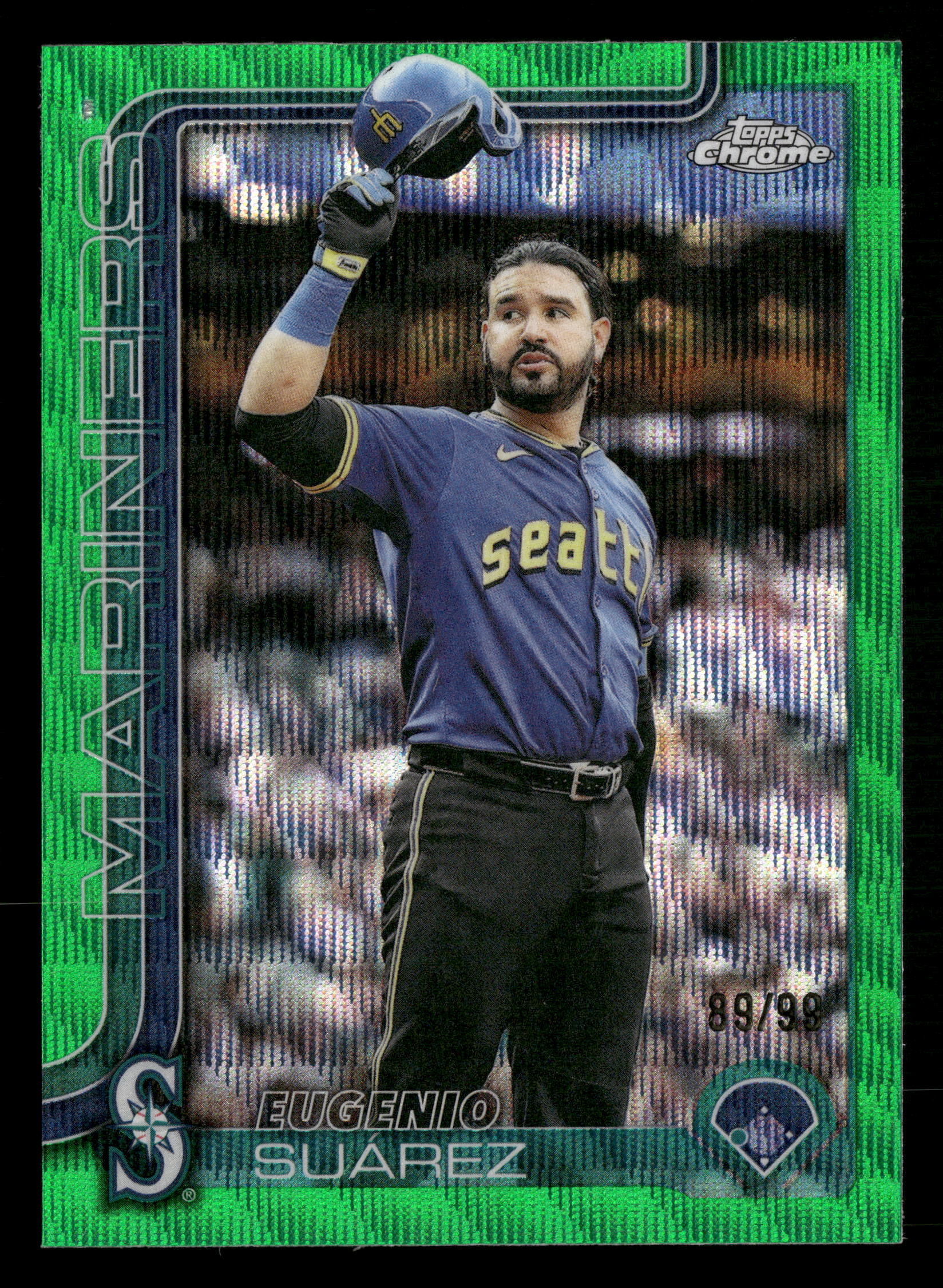 2025 Topps Chrome Update #USC125 Eugenio Suárez Green Wave Refractors #/99