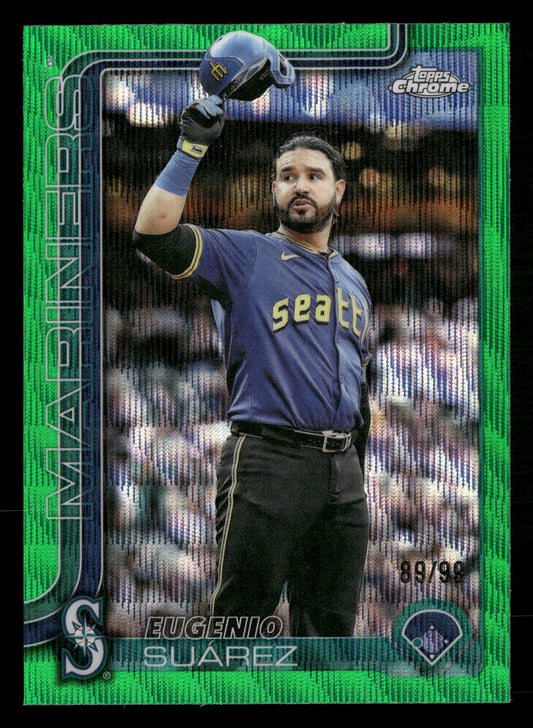 2025 Topps Chrome Update #USC125 Eugenio Suárez Green Wave Refractors #/99