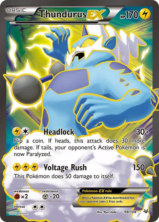 Thundurus EX 98/108 (XY - Roaring Skies)  - Holofoil