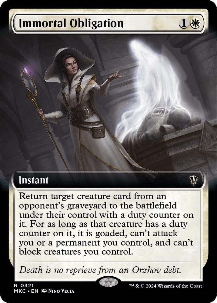 Immortal Obligation 321/311 (Commander: Murders at Karlov Manor)  - Extended Art