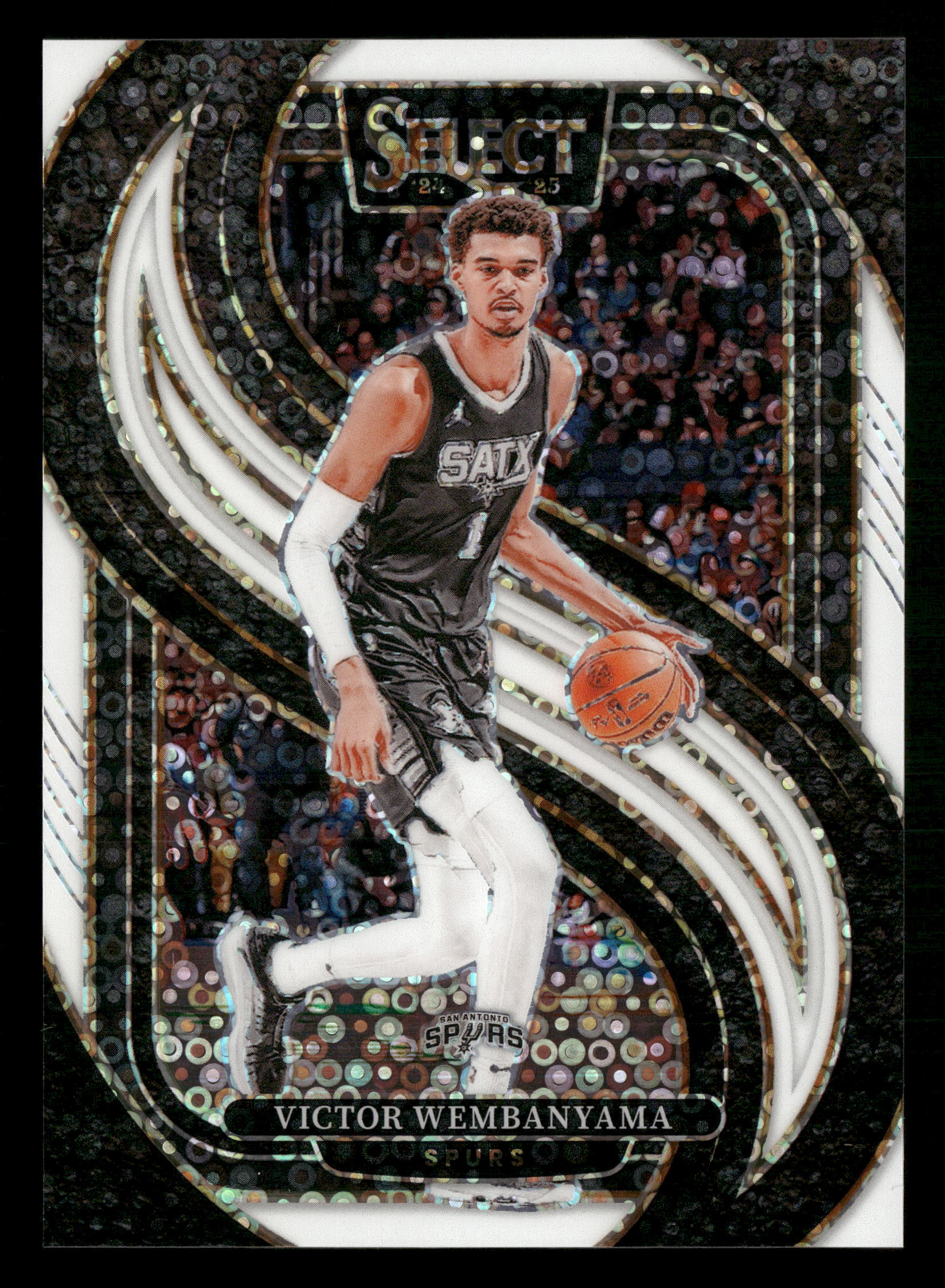 2024-25 Panini Select #102 Victor Wembanyama White Disco Prizm #/75