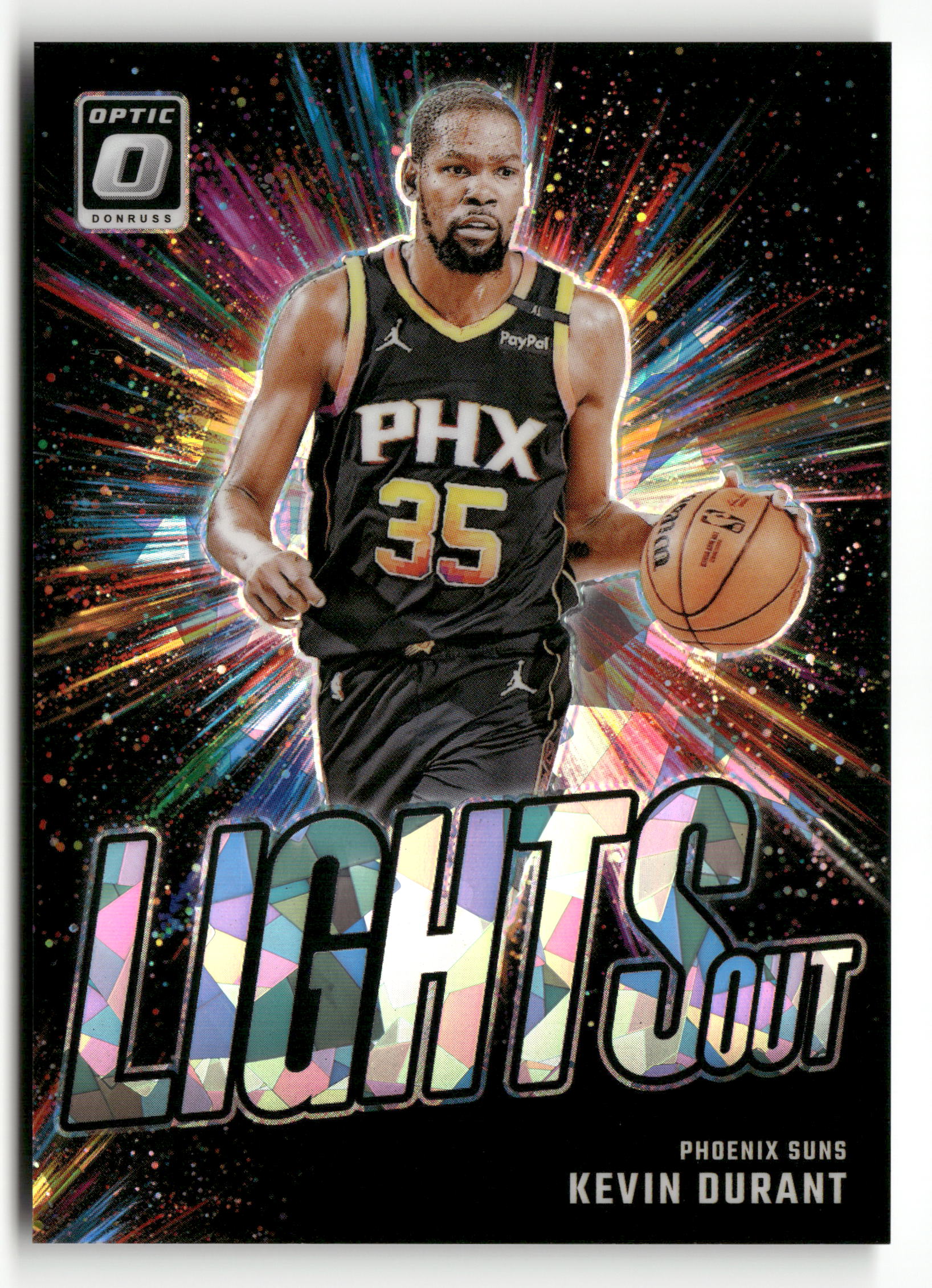 2024-25 Donruss Optic #14 Kevin Durant Lights Out Cracked Ice #/25