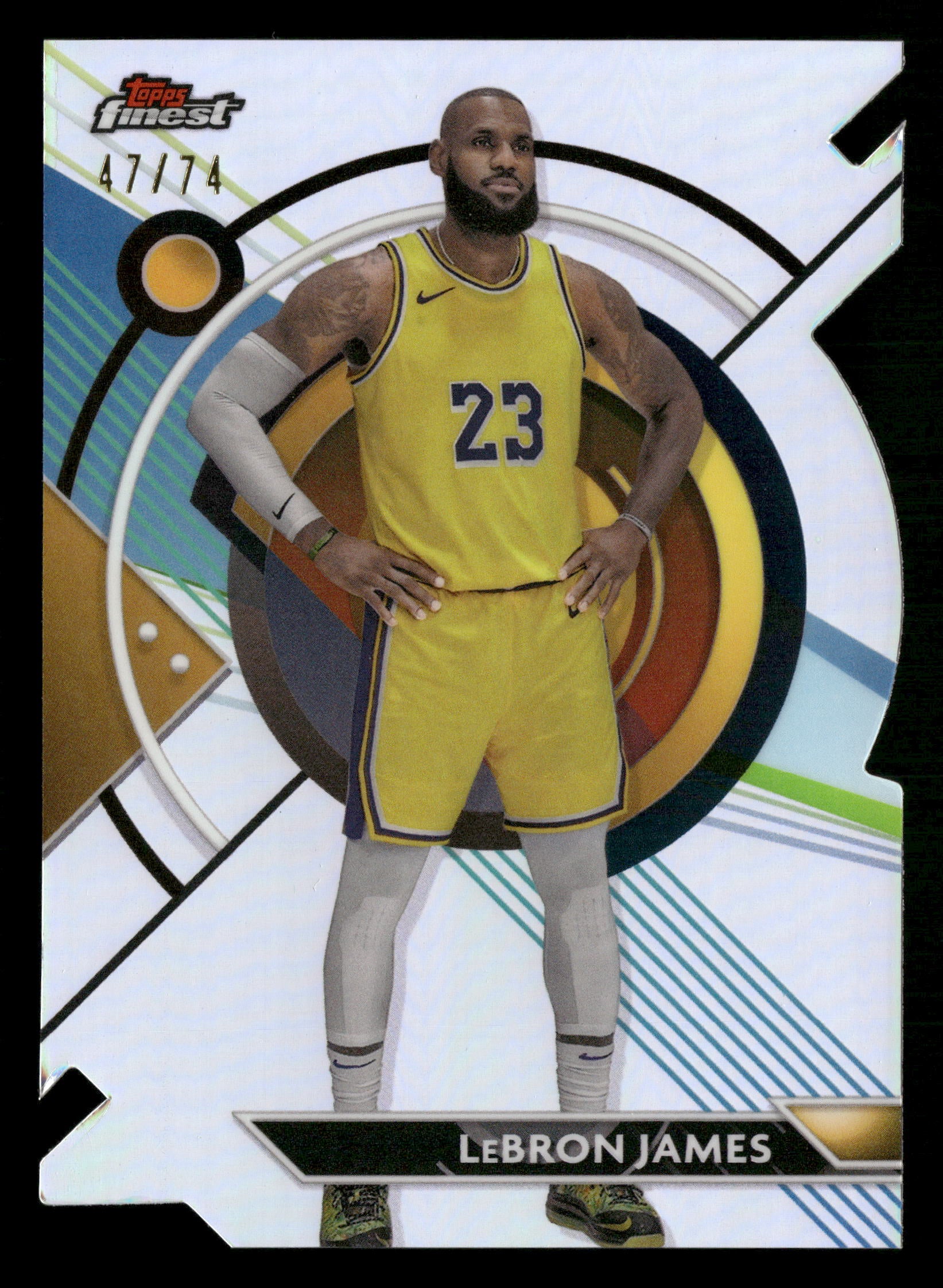 2023-24 Finest #69 LeBron James Refractors Die Cut #/74