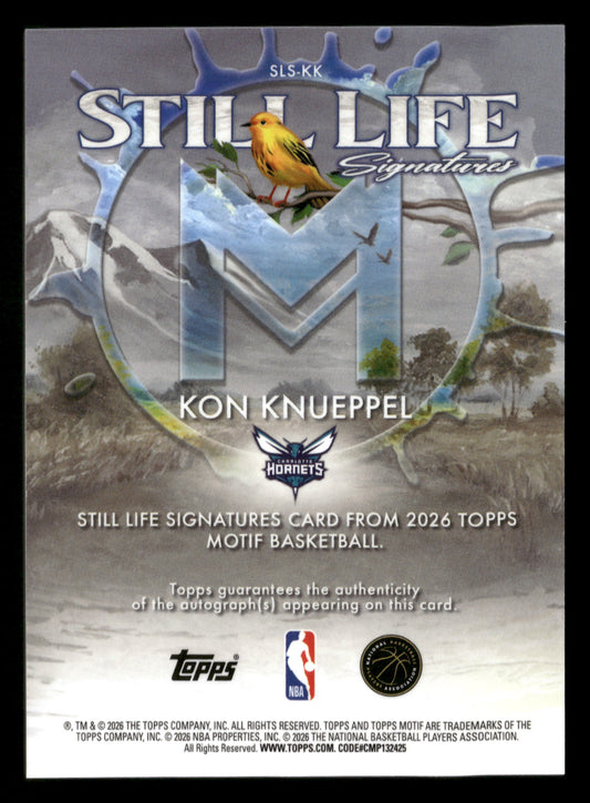 2025-26 Motif #SLS-KK Kon Knueppel Still Life Signatures Ultramarine Blue #/39