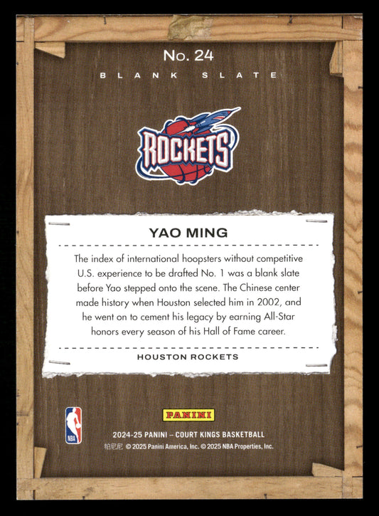 2024-25 Panini Court Kings #24 Yao Ming Blank Slate