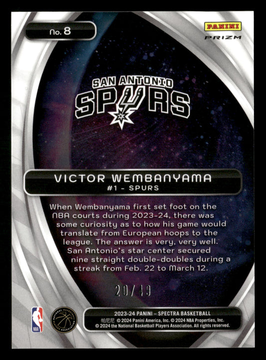 2023-24 Spectra #8 Victor Wembanyama Titan International Red & Yellow #/49