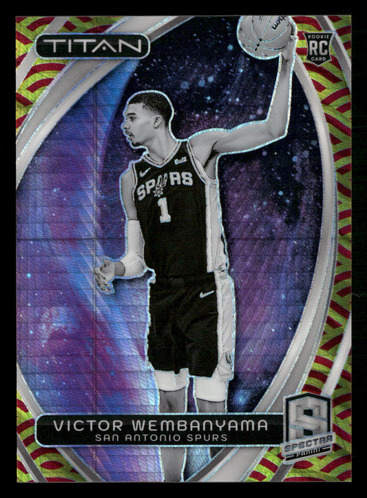 2023-24 Spectra #8 Victor Wembanyama Titan International Red & Yellow #/49