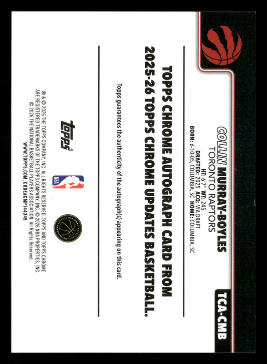 2025-26 Chrome Update #TCA-CMB Collin Murray-Boyles Auto Blue #/150