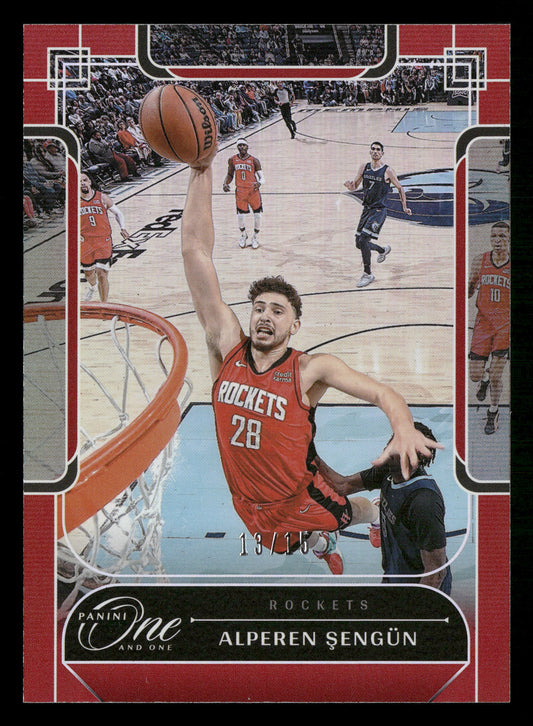 2023-24 Panini One and One #46 Alperen Sengun Red #/15