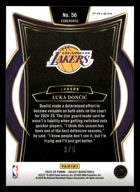 2024-25 Panini Select #56 Luka Doncic Green Disco Prizm #/5