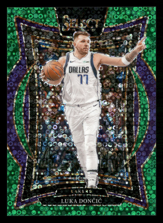 2024-25 Panini Select #56 Luka Doncic Green Disco Prizm #/5