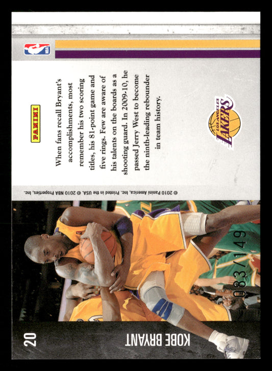 2010-11 Panini Limited #20 Kobe Bryant Glass Cleaners #/149