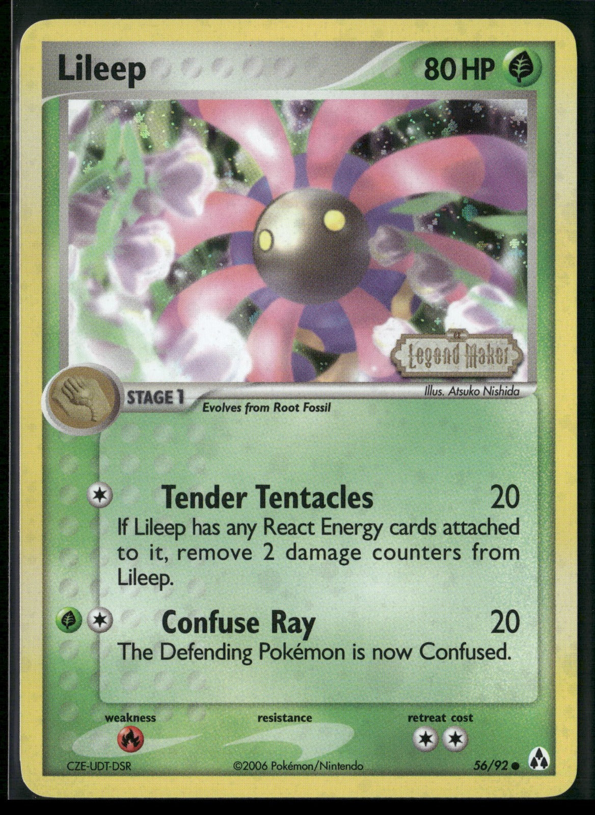 2006 Pokemon Legend Maker 56/92 Lileep Common Reverse Foil Stamped LP