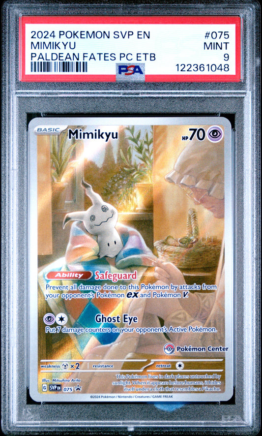2024 Pokemon Svp En-Sv Black Star Promo #075 Mimikyu Paldean Fates Pc Etb PSA 9