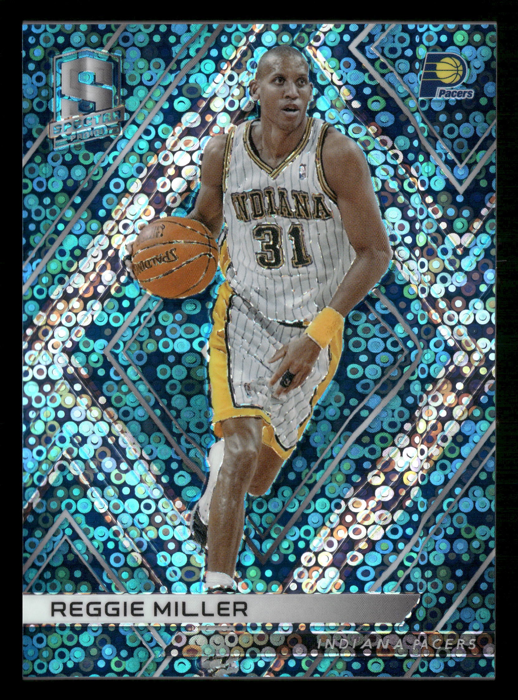 2017-18 Panini Spectra #93 Reggie Miller Neon Blue #/99