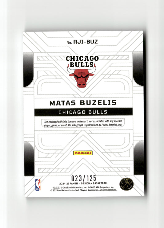 2024-25 Panini Obsidian #RJI-BUZ Matas Buzelis Rookie Jersey Ink #/125