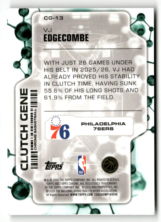 2025-26 Topps Chrome Update #CG-13 VJ Edgecombe Clutch Gene