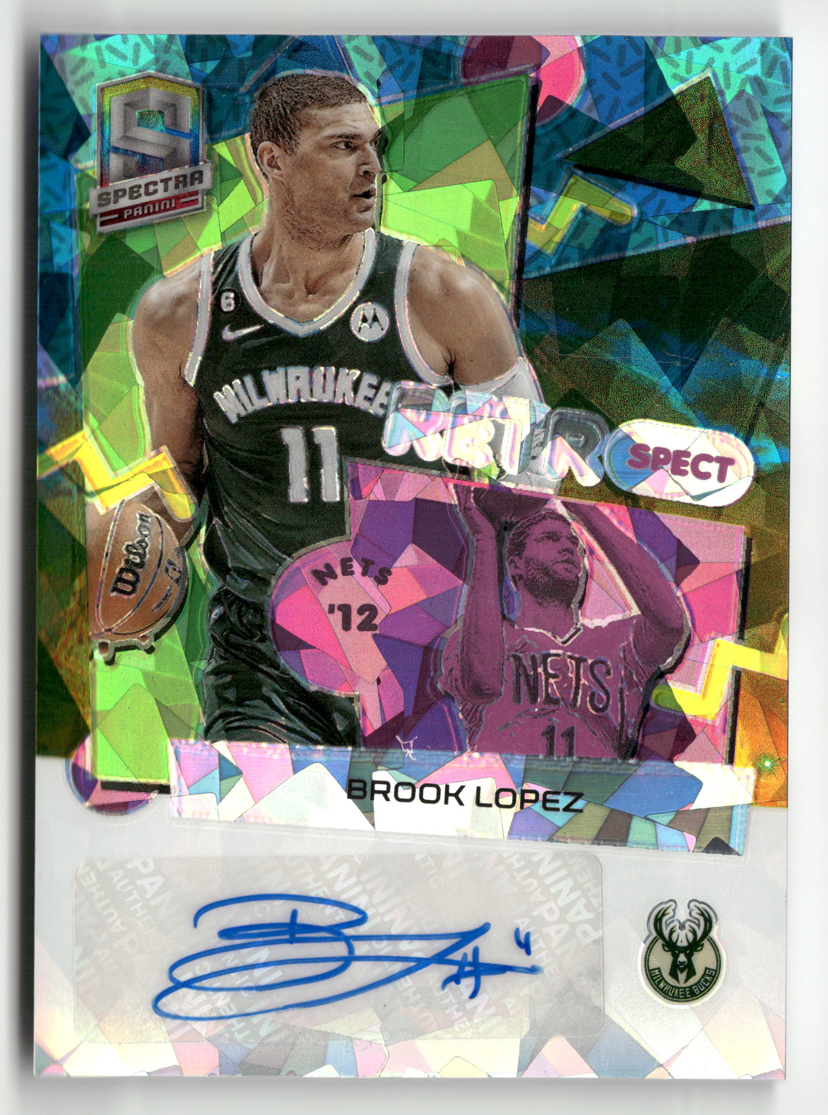 2022-23 Panini Spectra #RSA-BLZ Brook Lopez RetroSpect Autographs Astral #/49