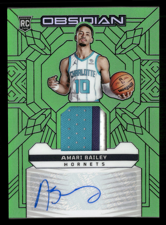 2023-24 Panini Obsidian Amari Bailey Rookie Jersey Ink E-Etch Green Flood #/20