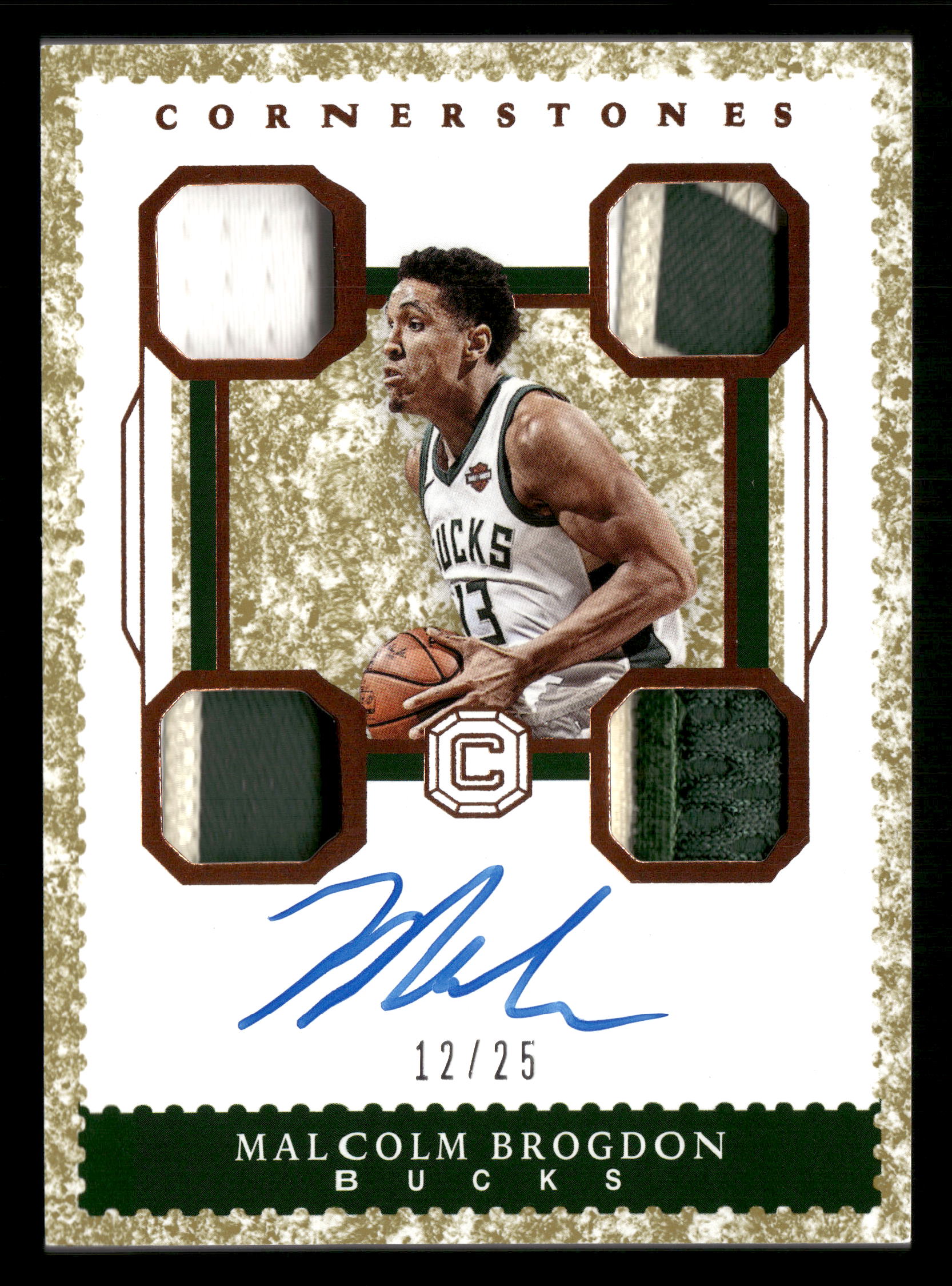2017-18 Panini Cornerstones #C-MBG Malcolm Brogdon Cornerstones Granite #/25