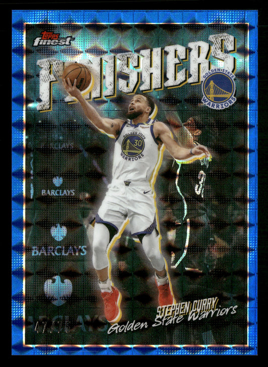 2025-26 Finest #FI-4 Stephen Curry Finishers Blue Geometric Refractor #/75