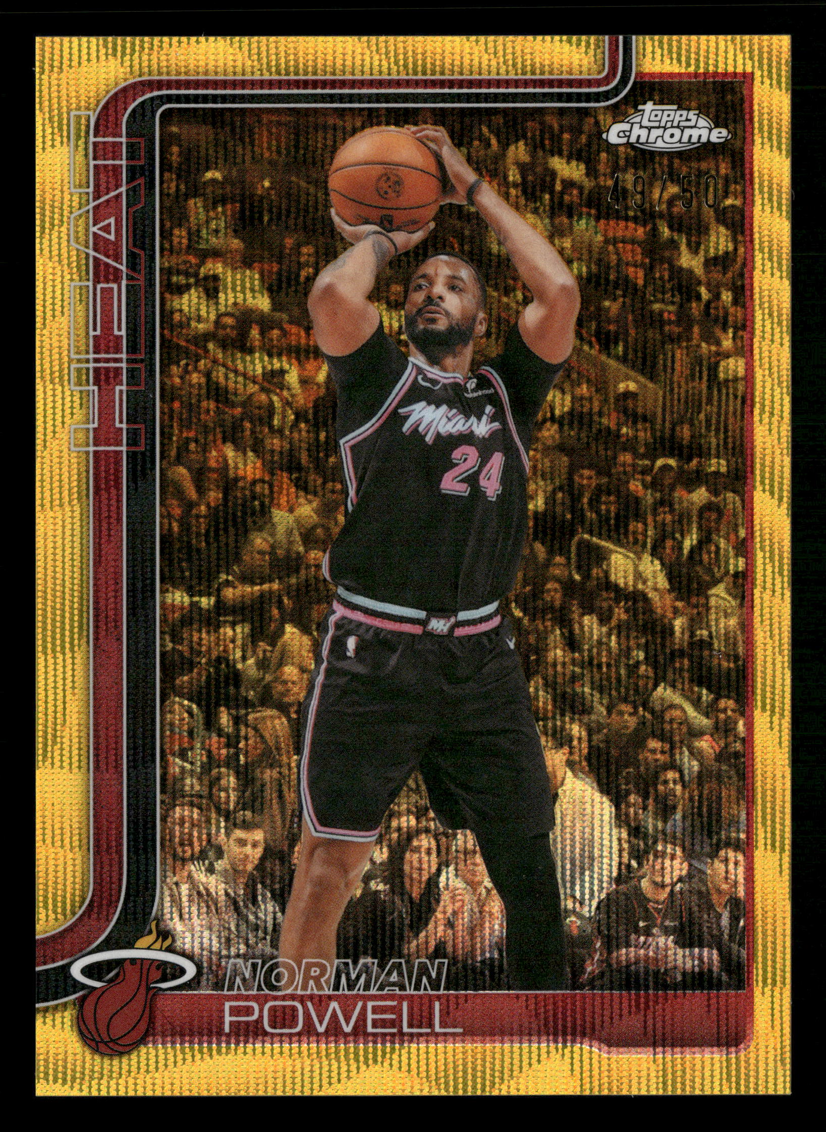 2025-26 Topps Chrome Update #58 Norman Powell Gold Wave Refractor #/50