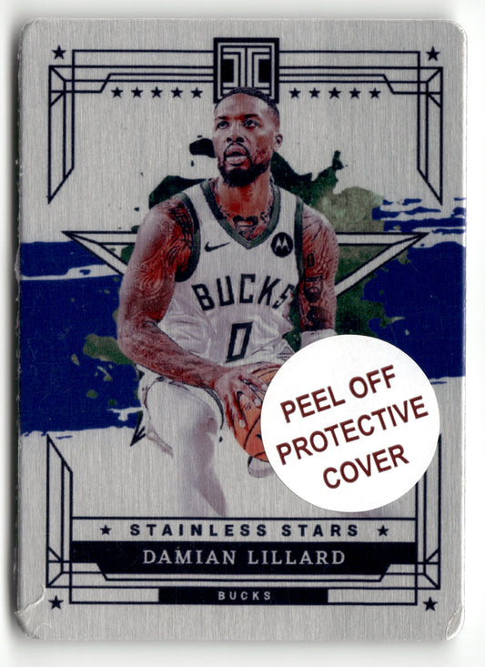 2023-24 Panini Impeccable #16 Damian Lillard Stainless Stars Blue #/49