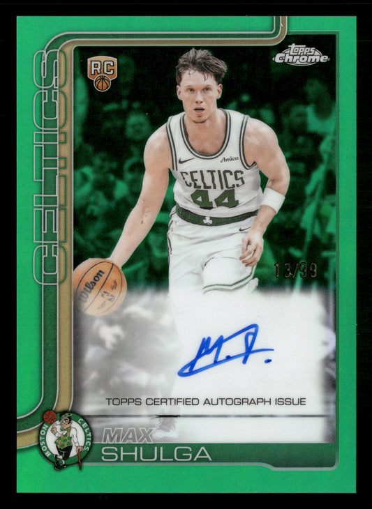 2025-26 Topps Chrome Update #TCA-MS Max Shulga Chrome Autographs Green #/99