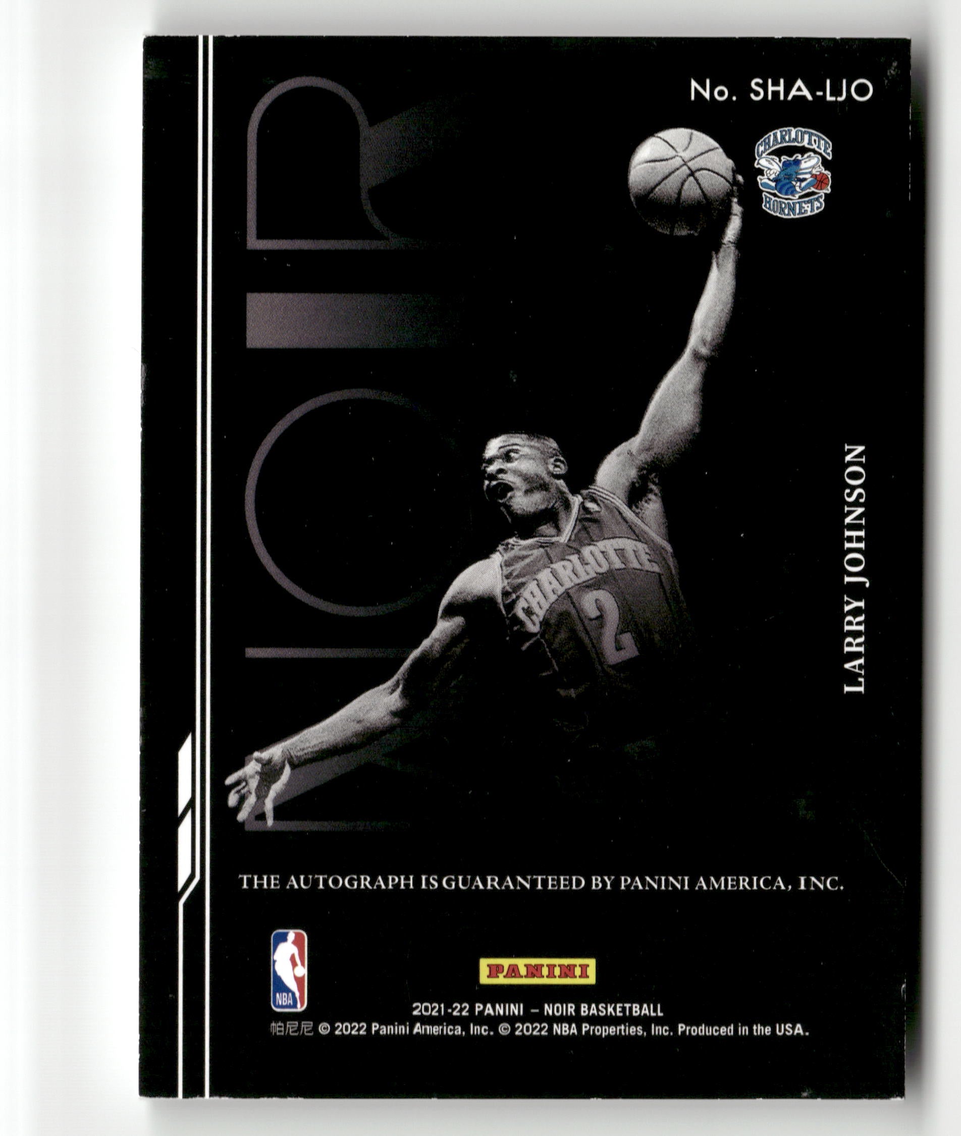 2021-22 Panini Noir #SHA-LJO Larry Johnson Shadow Signatures #/99