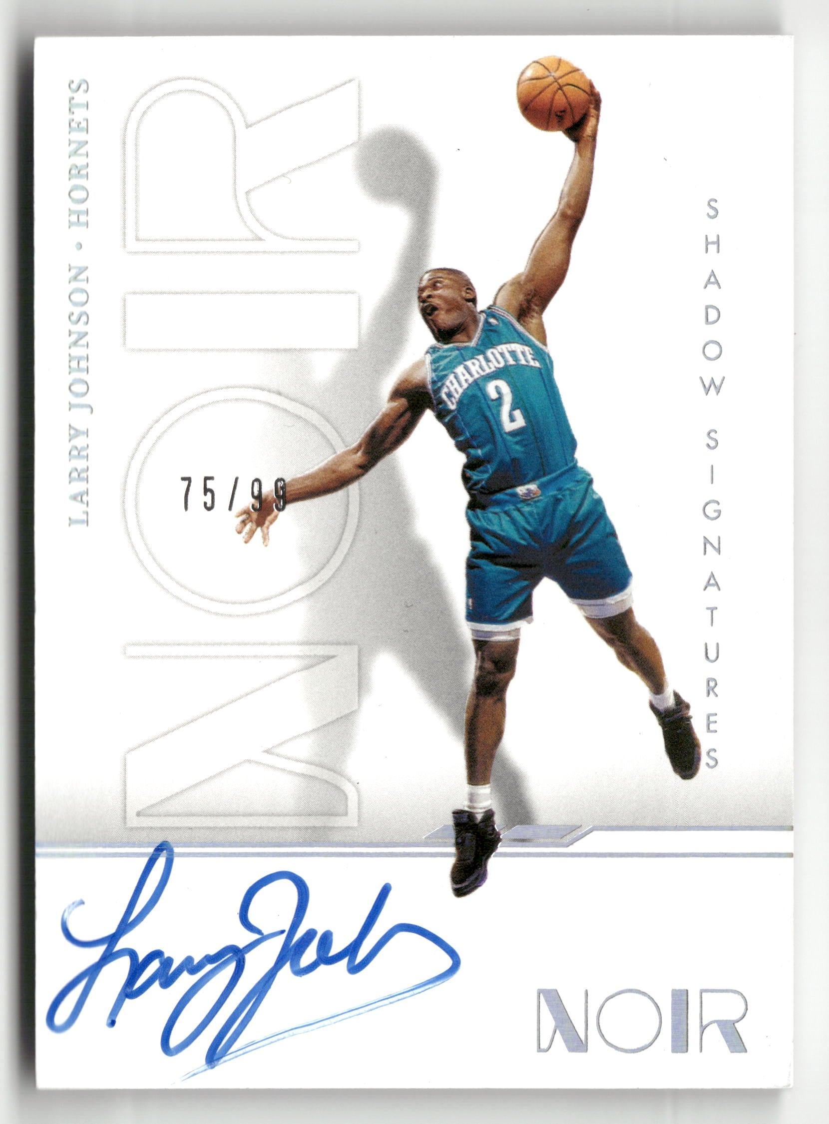 2021-22 Panini Noir #SHA-LJO Larry Johnson Shadow Signatures #/99