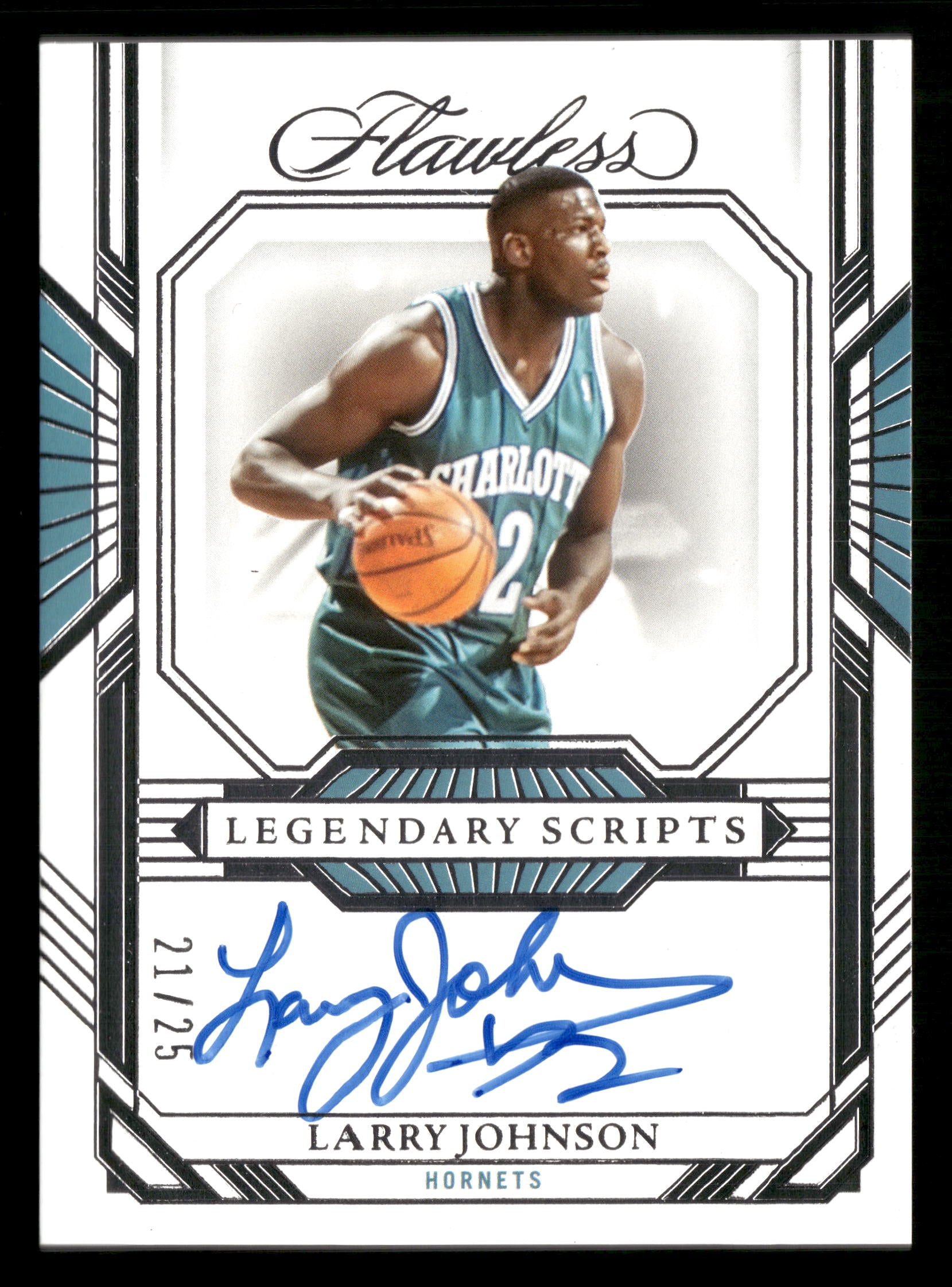 2022-23 Panini Flawless #LS-LJS Larry Johnson Legendary Scripts #/25