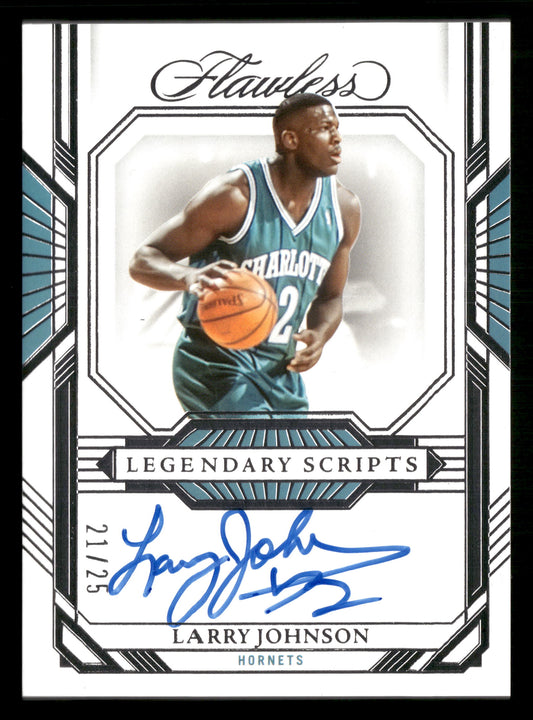 2022-23 Panini Flawless #LS-LJS Larry Johnson Legendary Scripts #/25
