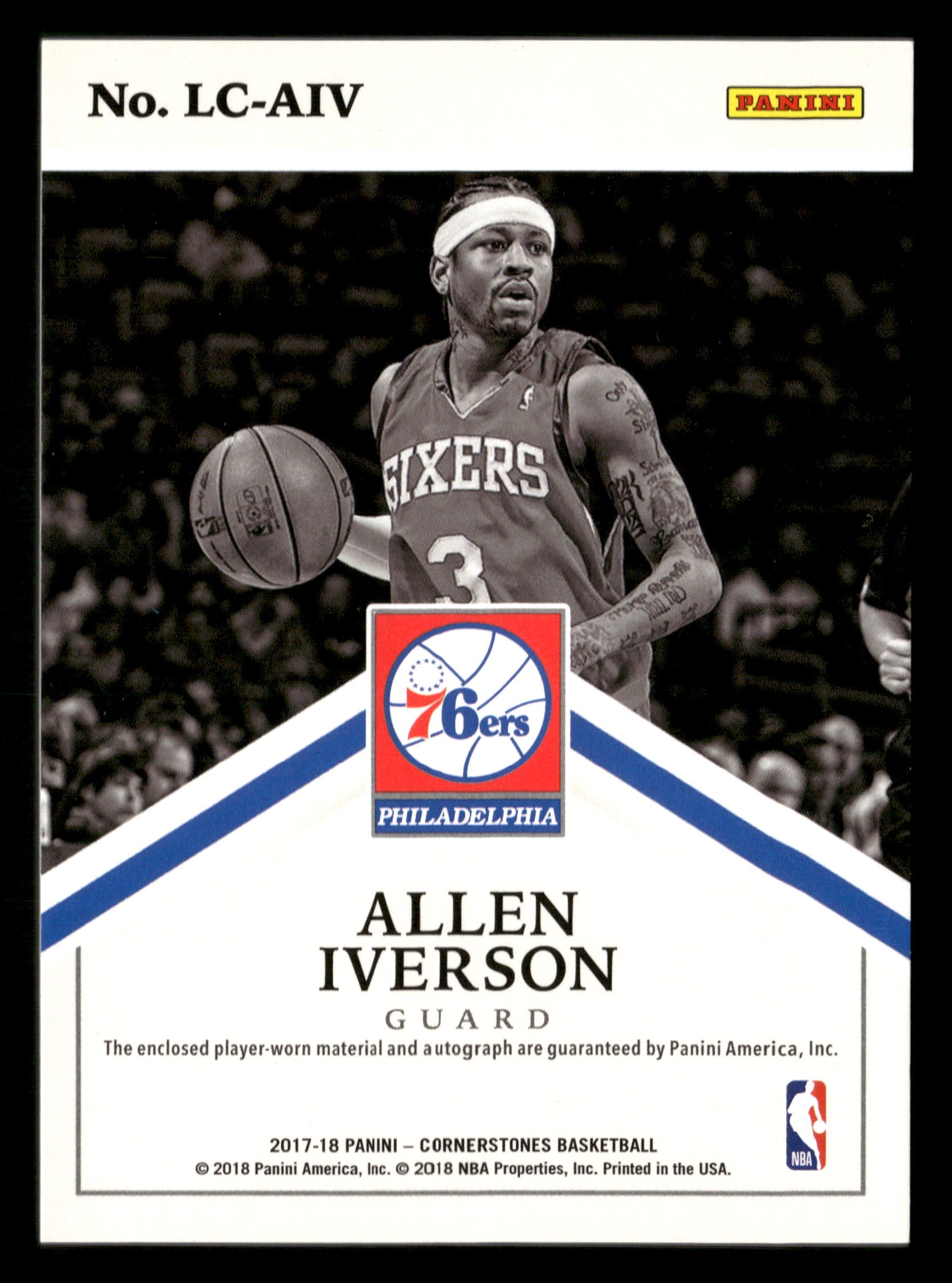 2017-18 Panini Cornerstones #LC-AIV Allen Iverson Legendary Cornerstones #/49
