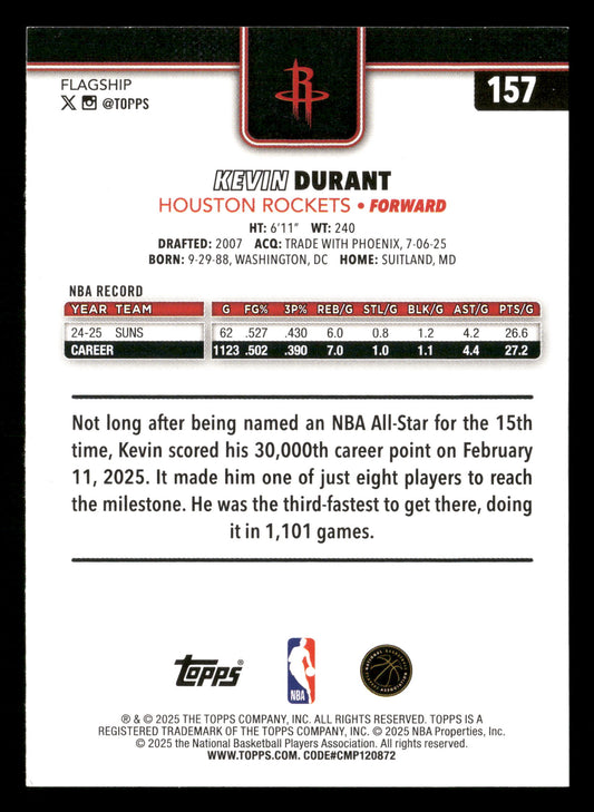 2025-26 Topps #157 Kevin Durant Green Holo Foil #/99