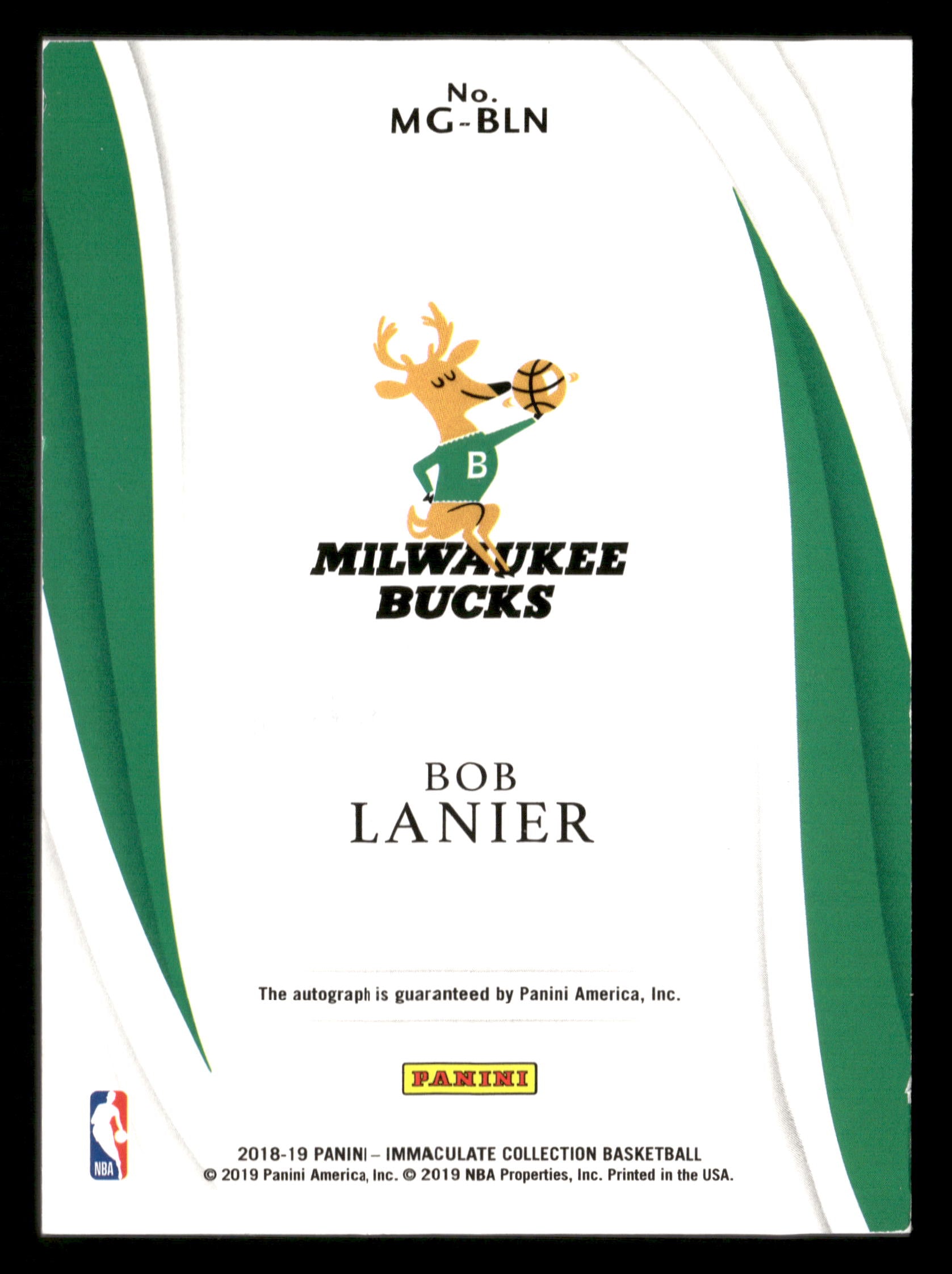 2018-19 Panini Immaculate Collection #MG-BLN Bob Lanier Marks of Greatness #/99